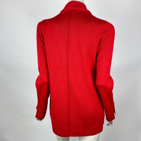 Anthropologie HWR Monogram Owen Red Long‎ Cardigan Wool Button-up Sweater Women - Picture 2 of 14